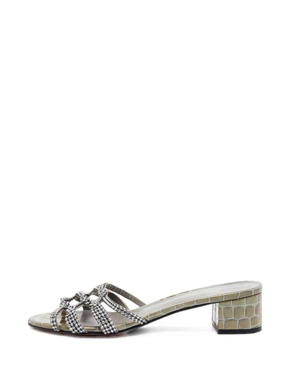 Gina crystal-embellished slide sandals - Grün