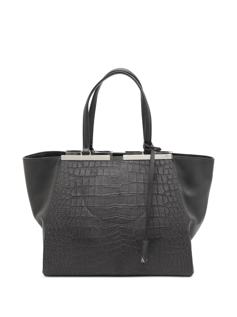 Fendi Pre-Owned 2014 large 3Jours croc-embossed tote bag - Grigio