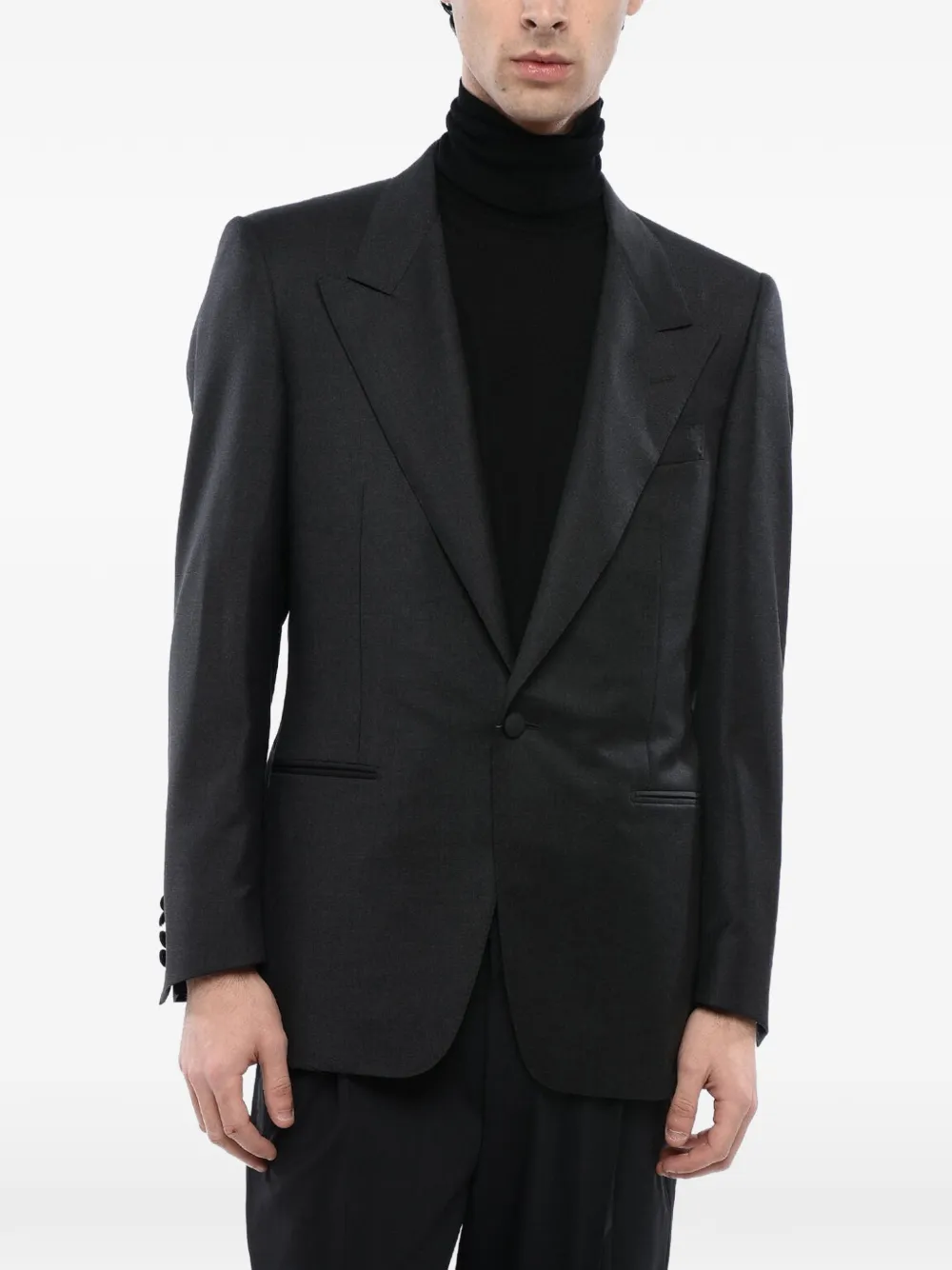 Corneliani peak-lapel single-breasted suit jacket - Grau