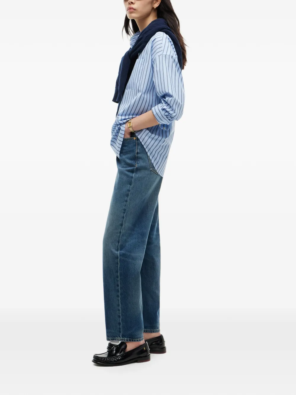 Tommy Hilfiger Jackie straight jeans met schakelketting Blauw