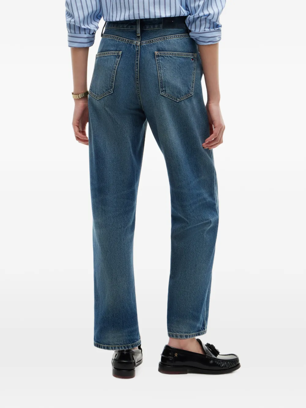 Tommy Hilfiger Jackie straight jeans met schakelketting Blauw