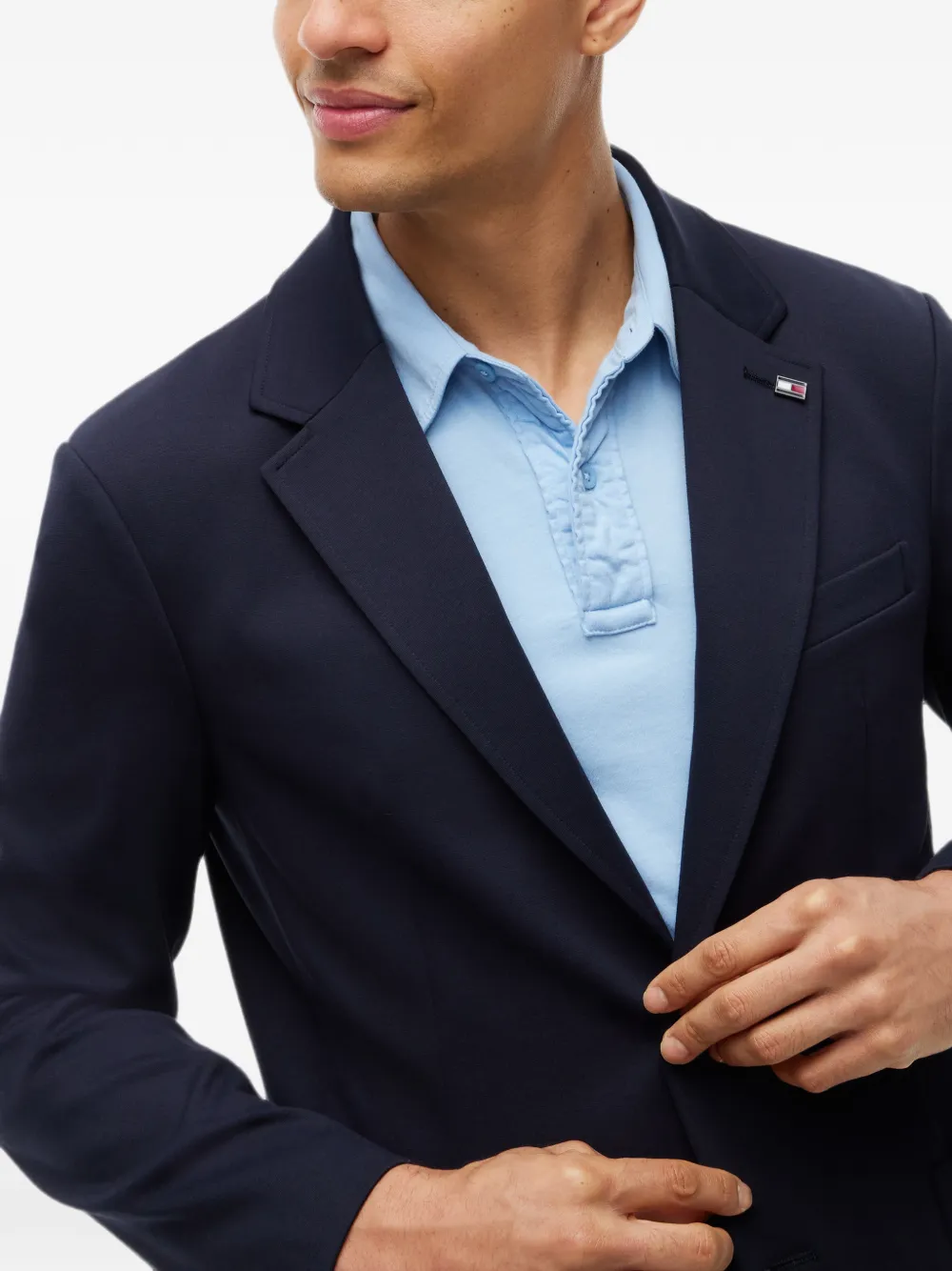 Tommy Hilfiger Blazer met enkele rij knopen Blauw