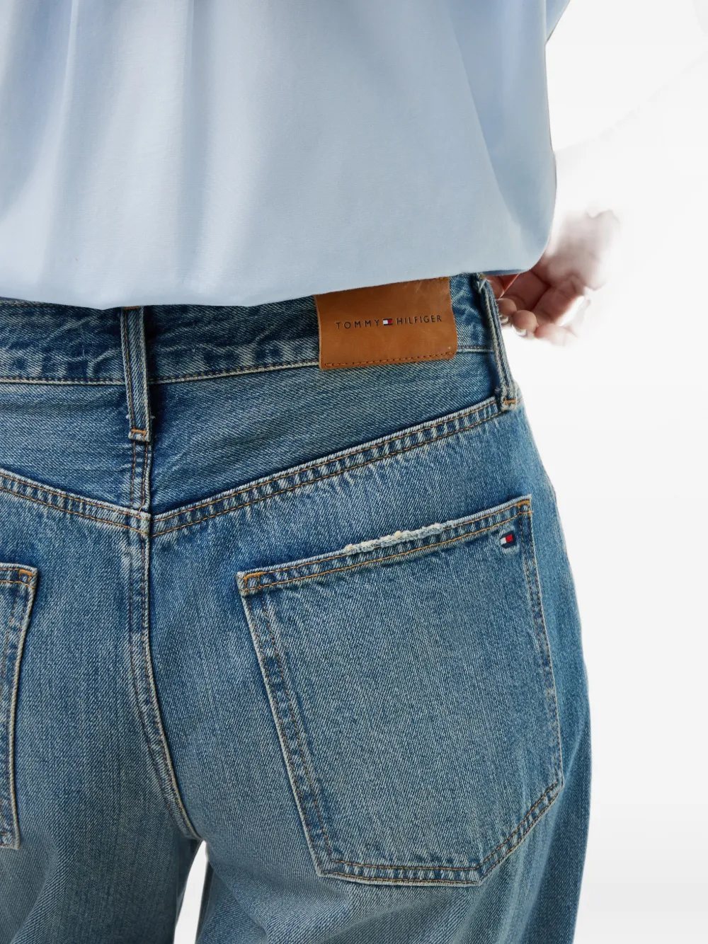 Tommy Hilfiger Quinn jeans met franje en vervaagd effect Blauw