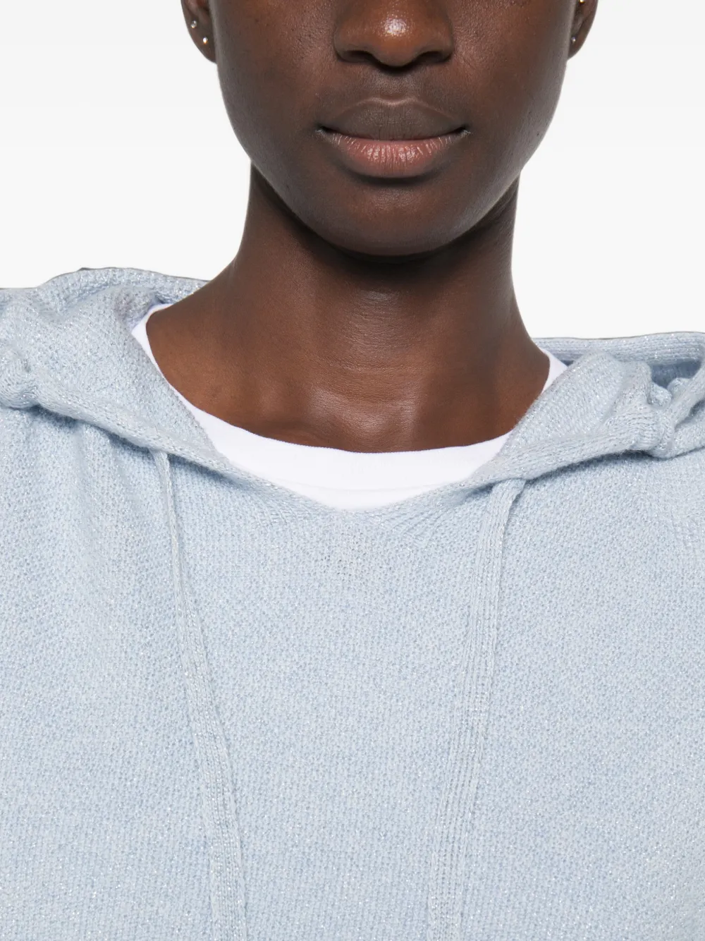 Fabiana Filippi metallic-thread short-sleeve sweater Blauw