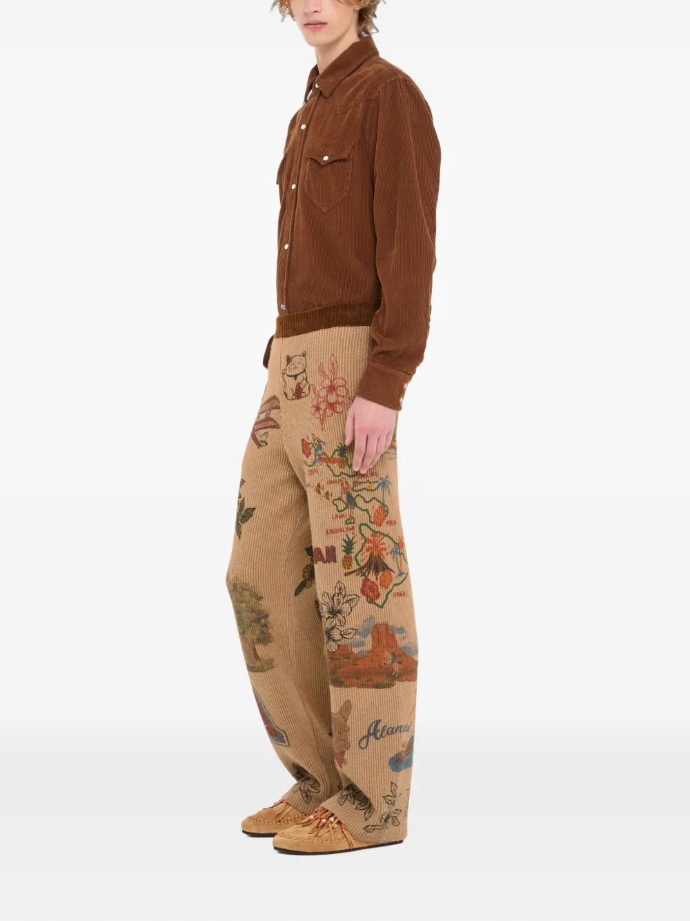 Alanui The Decade broek met grafische print Beige
