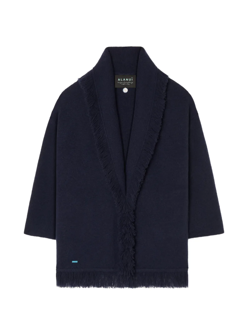 Alanui fringe-trim shawl-lapel cardigan - Blau