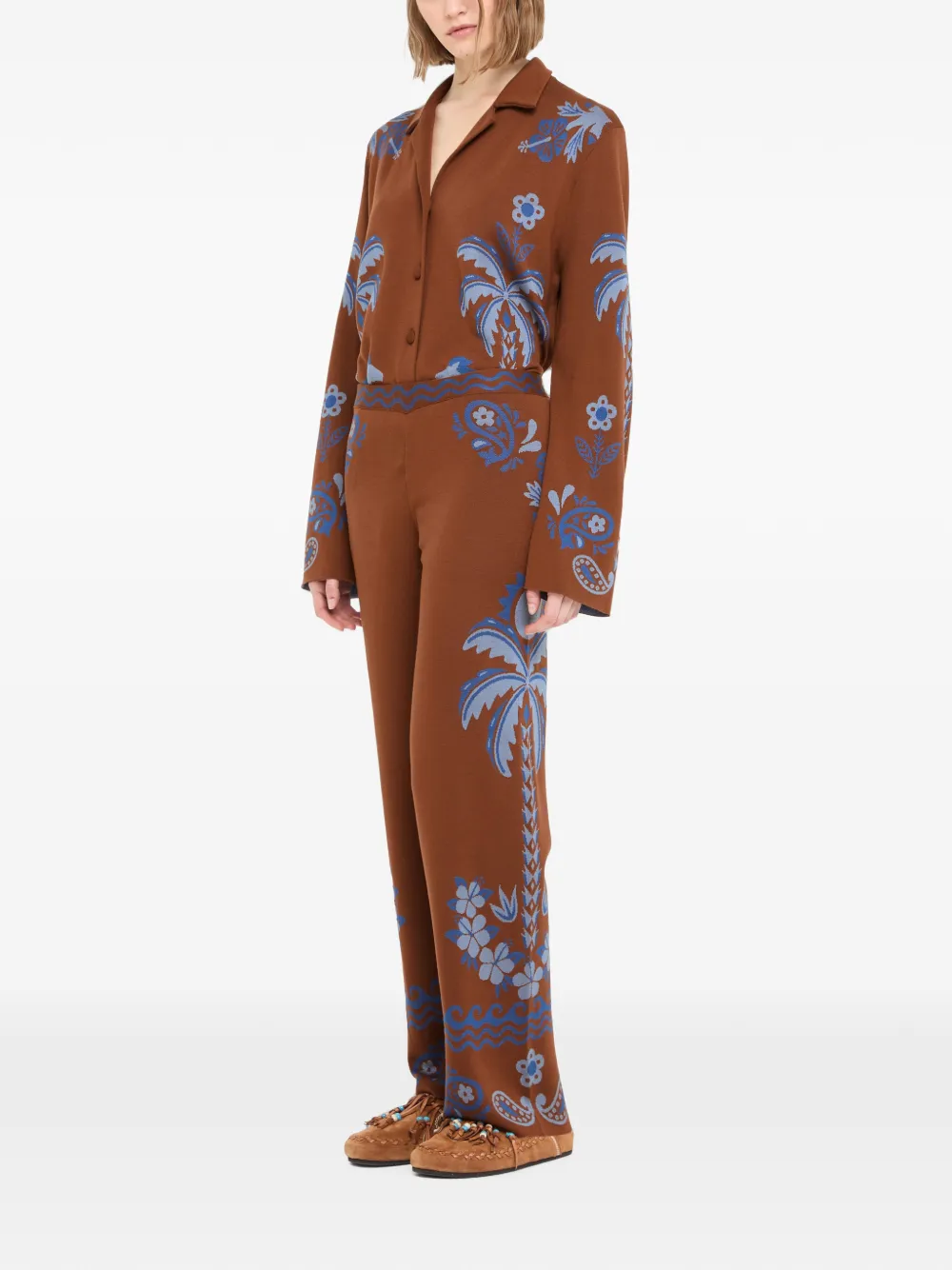 Alanui Island Roots broek met paisley-print Bruin