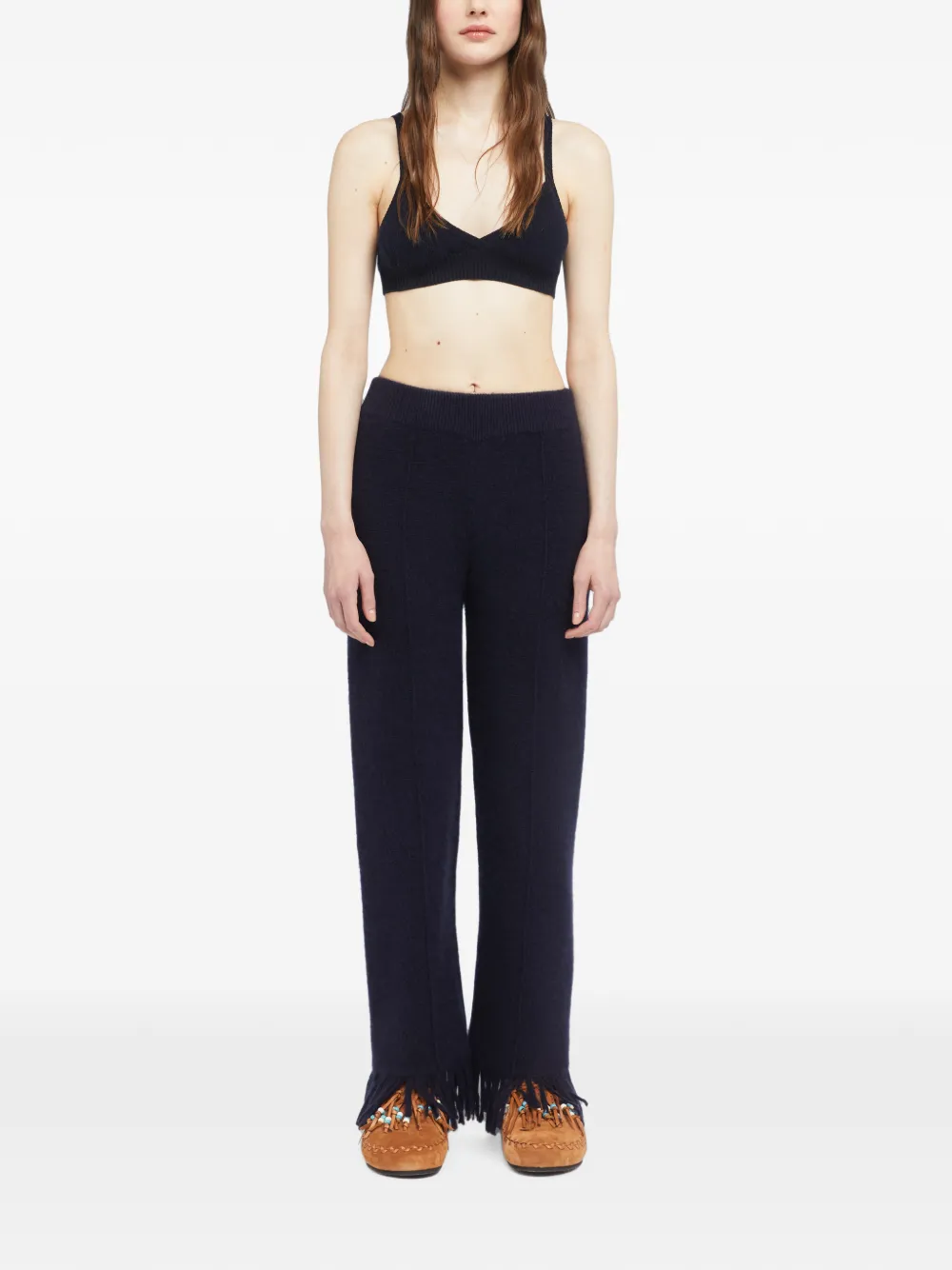 Alanui Finest broek met franje zoom Blauw