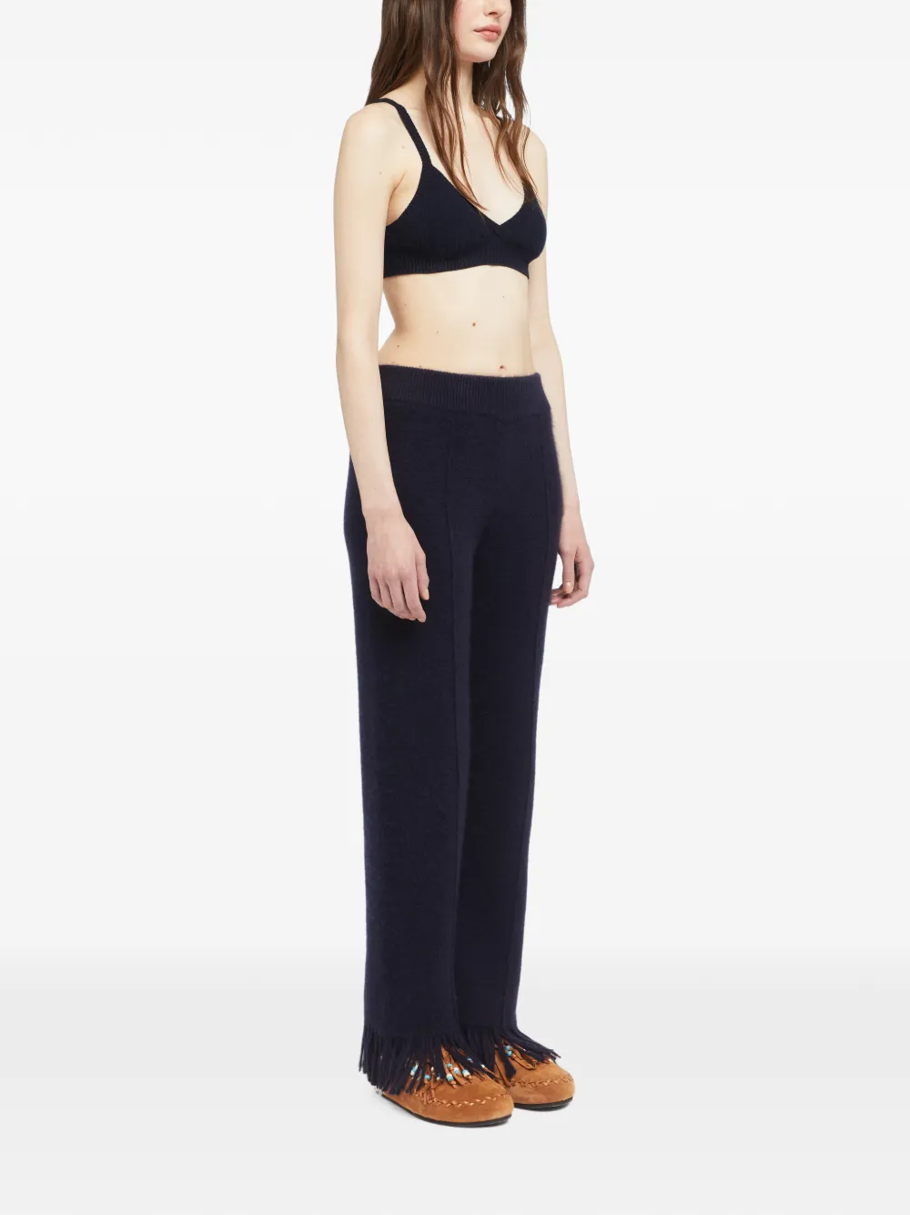 Alanui Finest broek met franje zoom Blauw