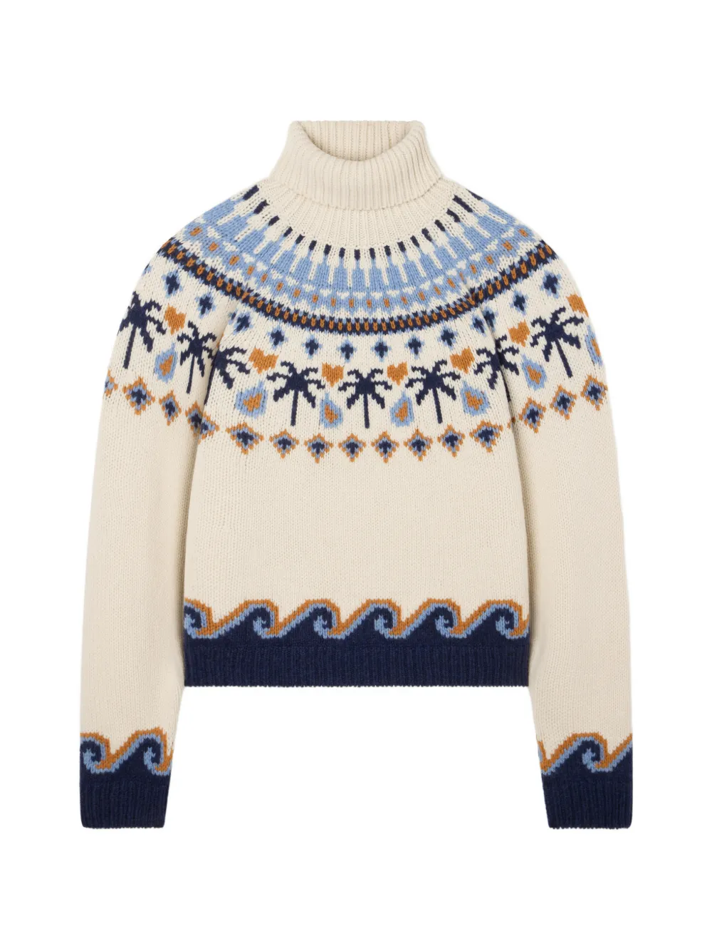 Alanui Fair Isle-inspired virgin-wool sweater - Toni neutri