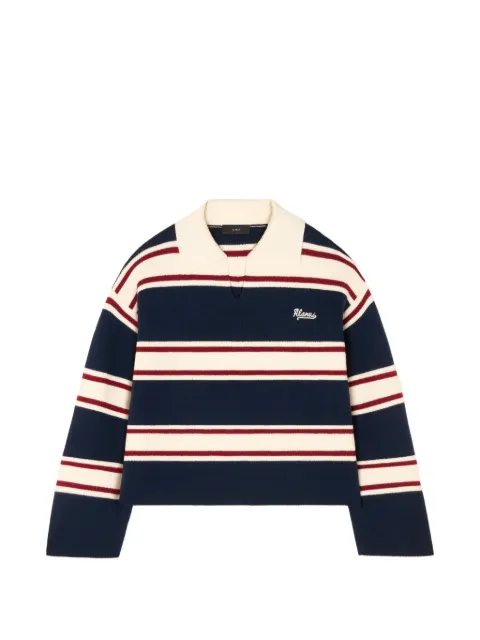 Alanui striped embroidered-logo sweater