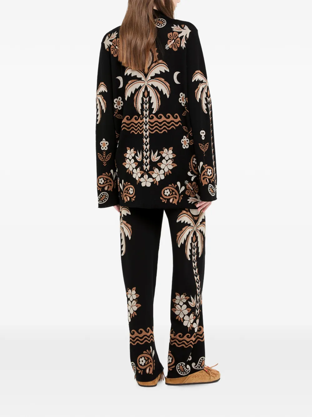 Alanui Island Roots gebreid blouse met jacquard Zwart