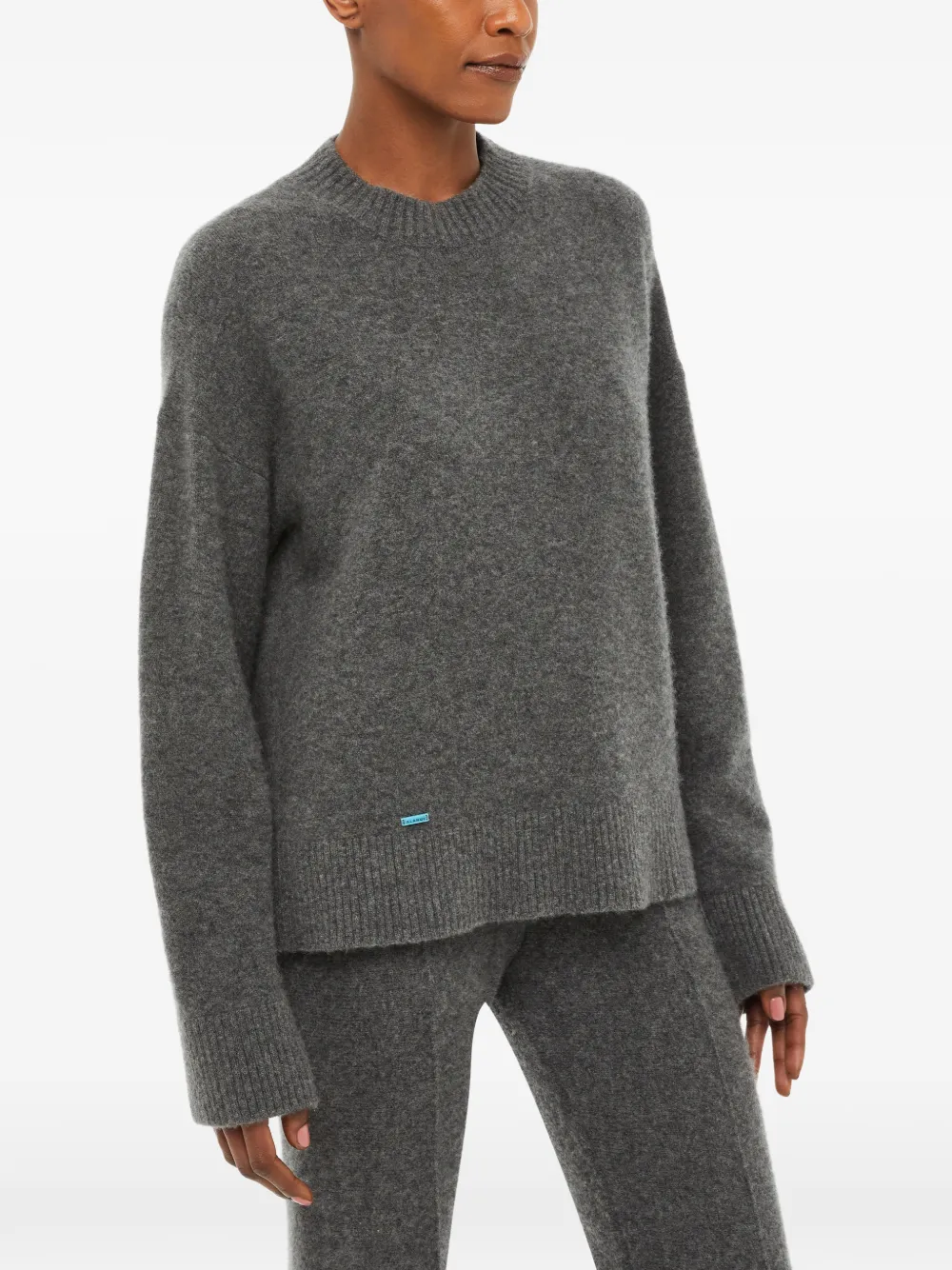 Alanui ribbed-trim crew-neck sweater Grijs