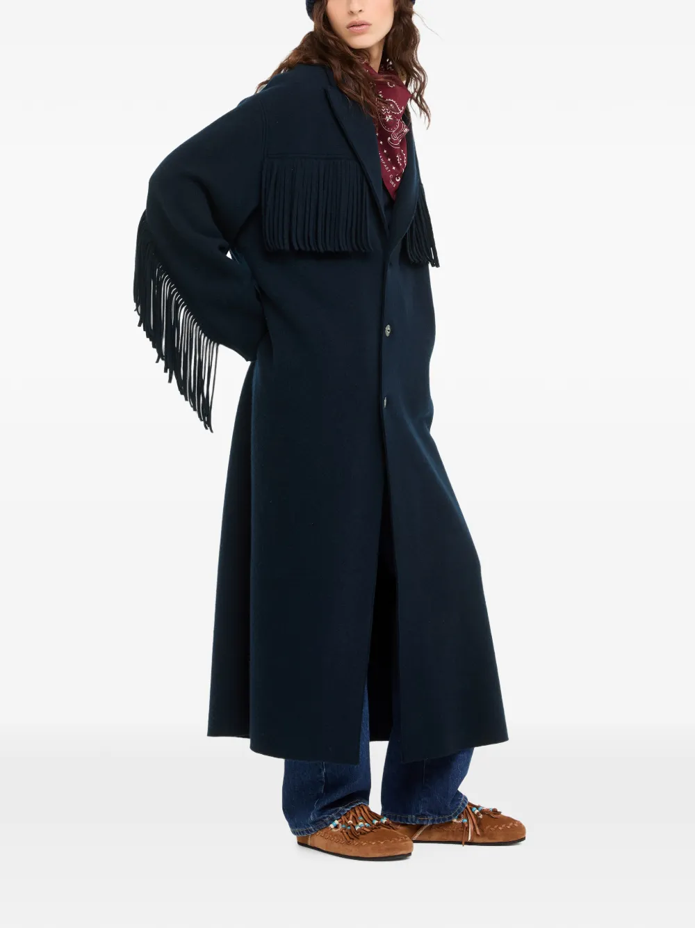 Alanui Spirit Of The West jas met franje Blauw