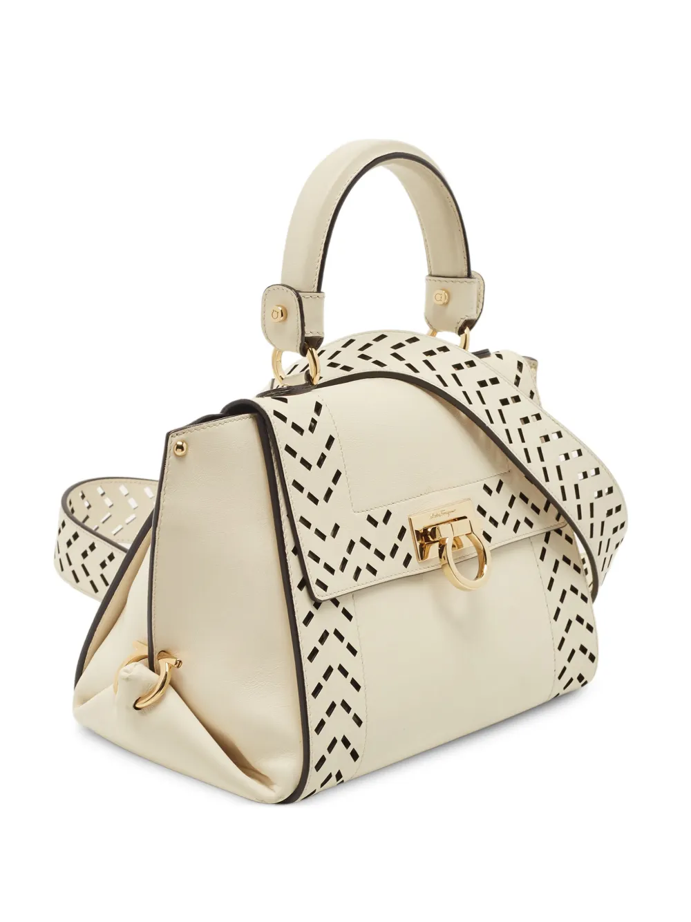 Ferragamo Pre-Owned Sofia leather laser-cut tote bag - Toni neutri
