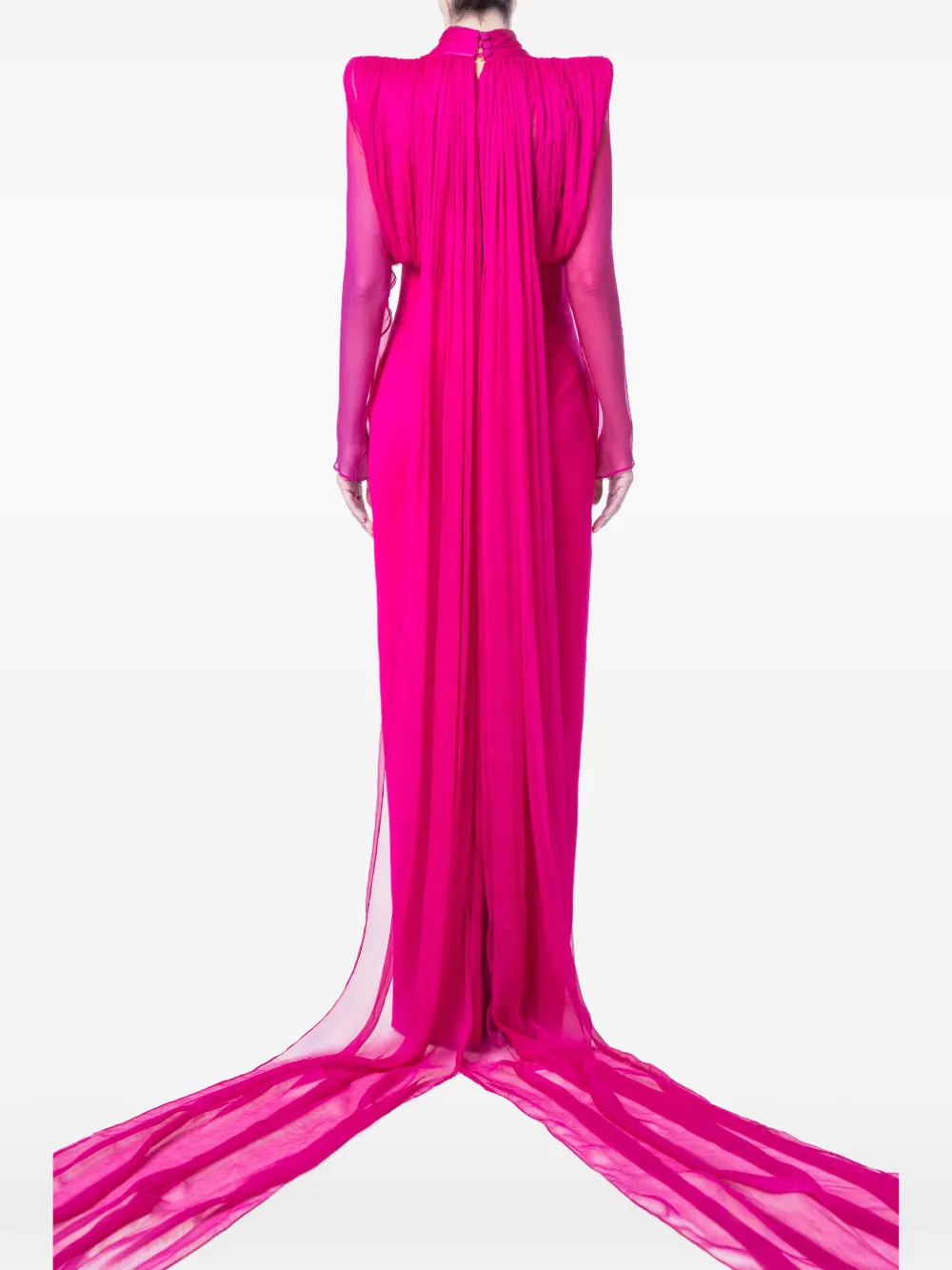 M.Marquise Geplooide maxi-jurk met capedetail Roze