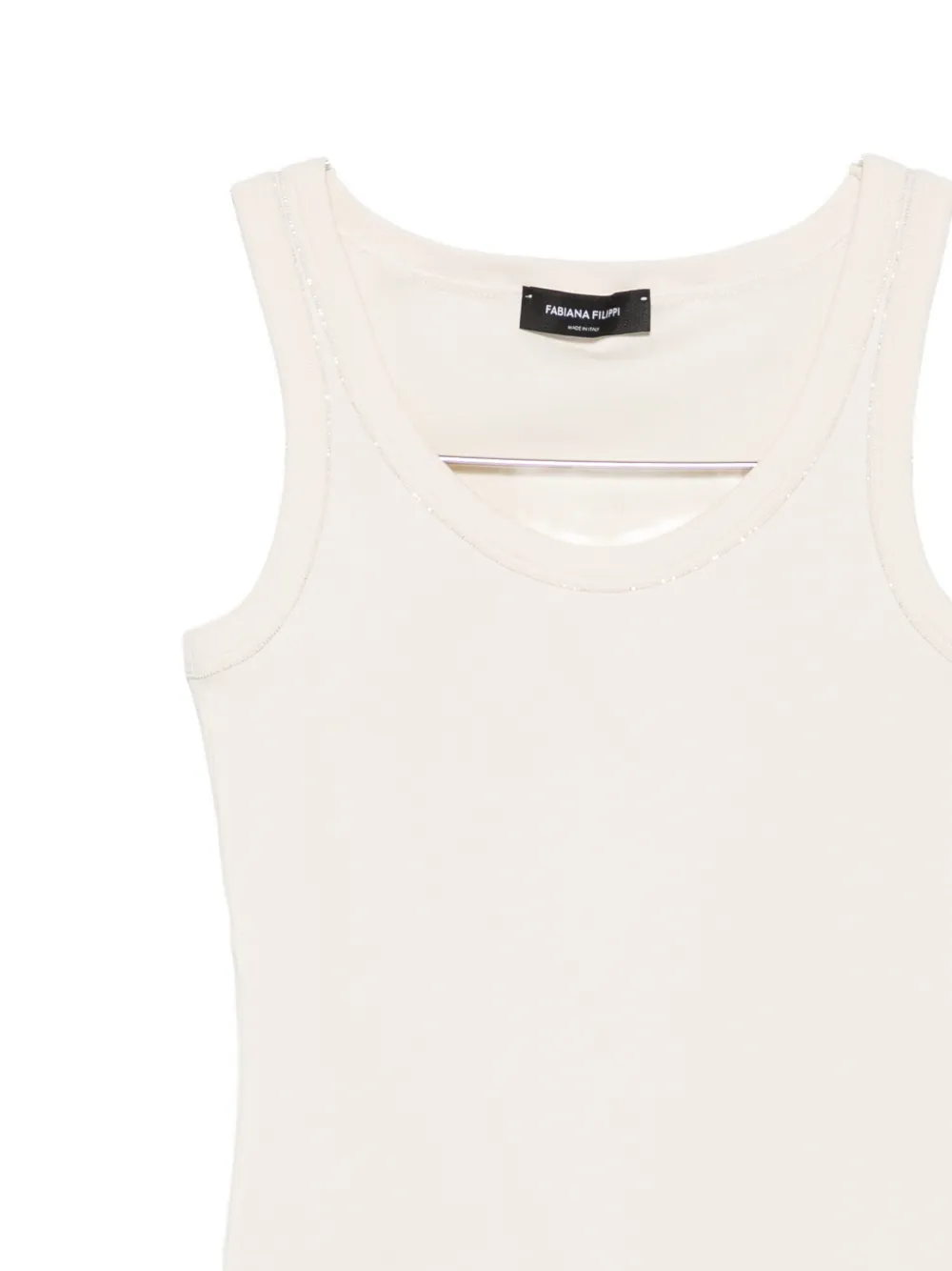 Fabiana Filippi Monili tanktop met ketting afwerking Beige