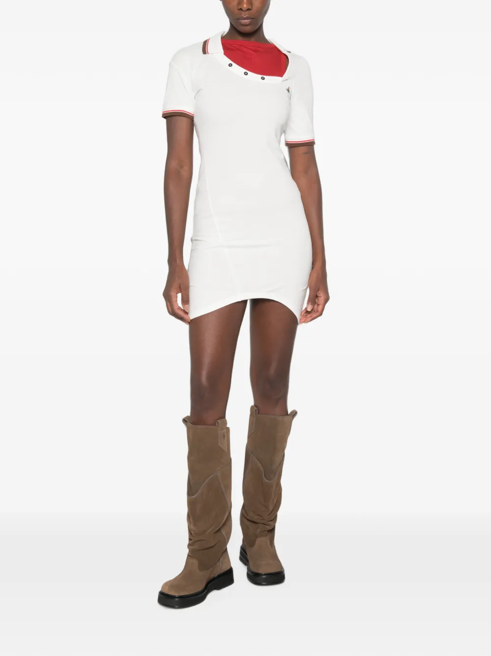 Vivienne Westwood Draped Asymmetric Dress in White, view 2