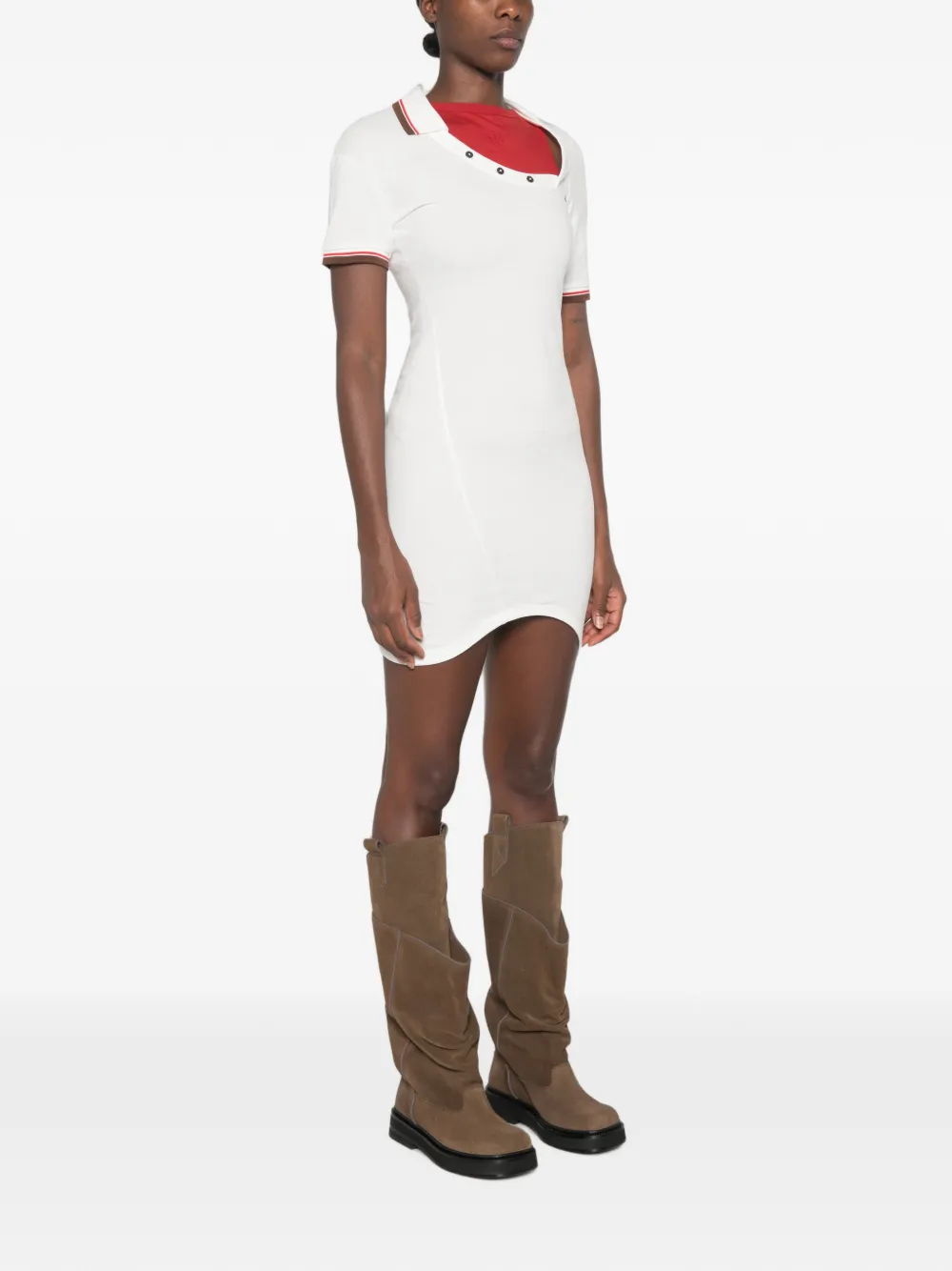 Vivienne Westwood Draped Asymmetric Dress in White, view 3