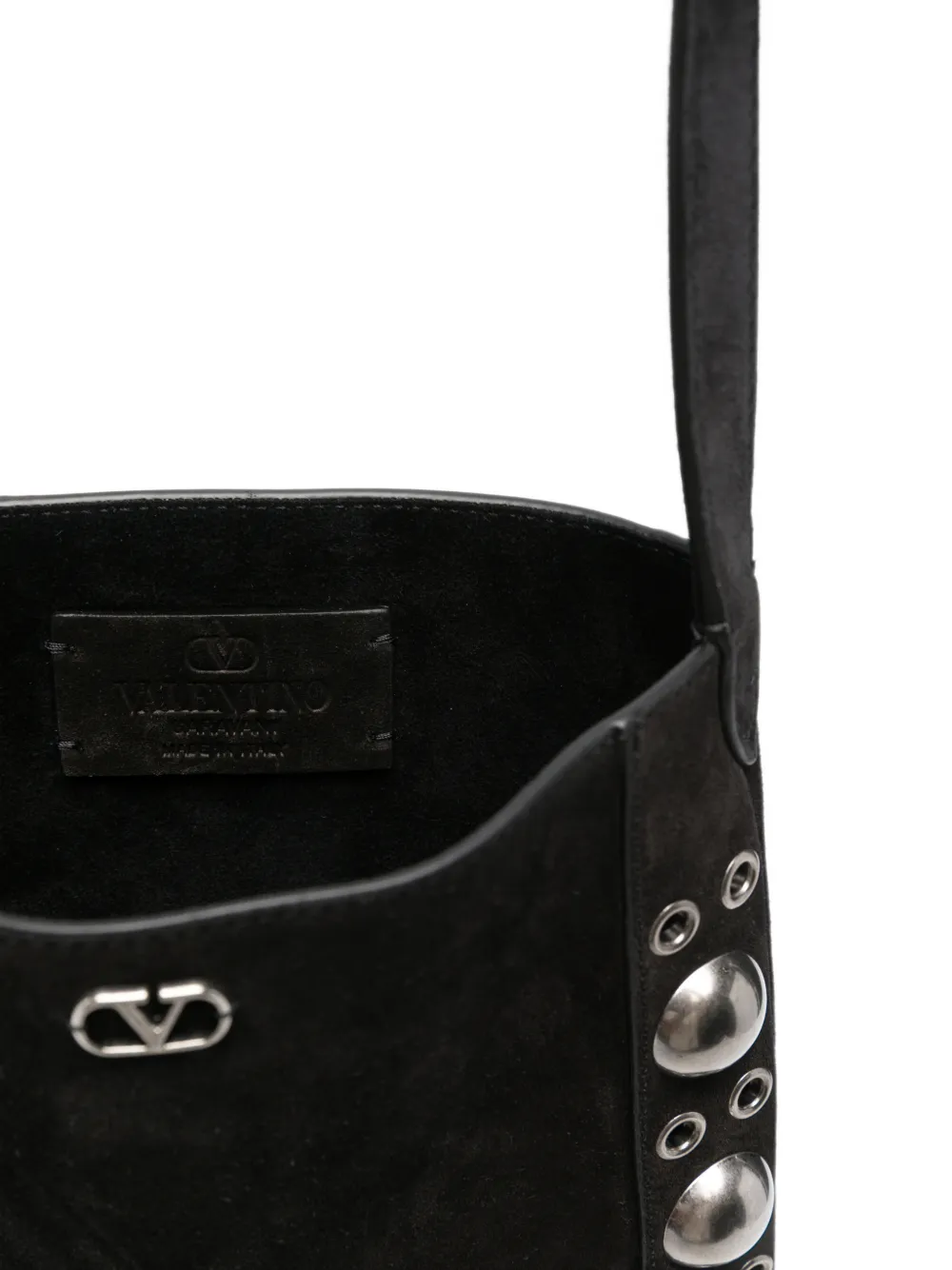 Valentino Garavani VLogo Signature clutch met franje Zwart