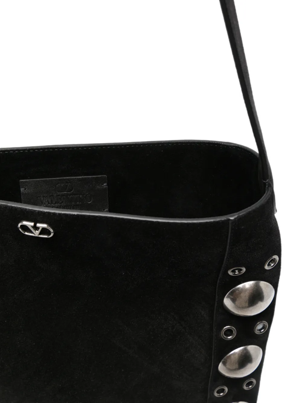 Valentino Garavani Nellcôte suède crossbodytas met franje Zwart