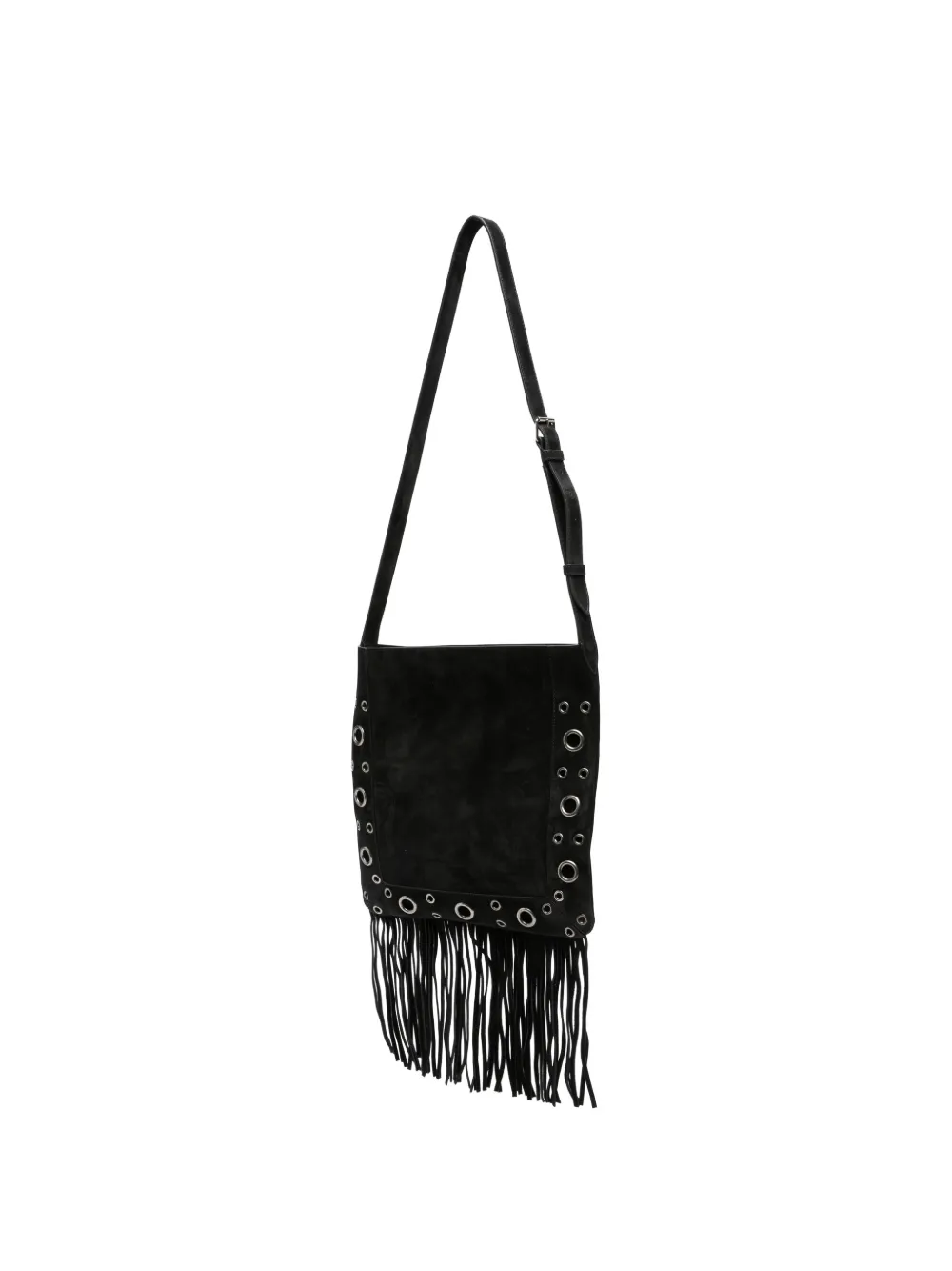 Valentino Garavani Nellcôte suède crossbodytas met franje Zwart