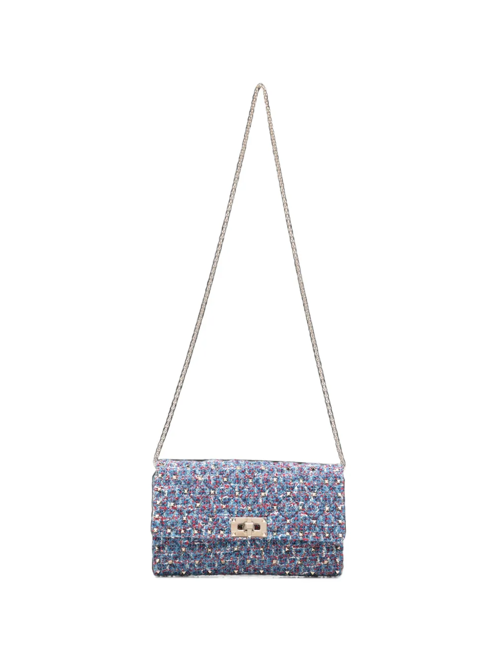 Valentino Garavani tweed cross body bag - Blu