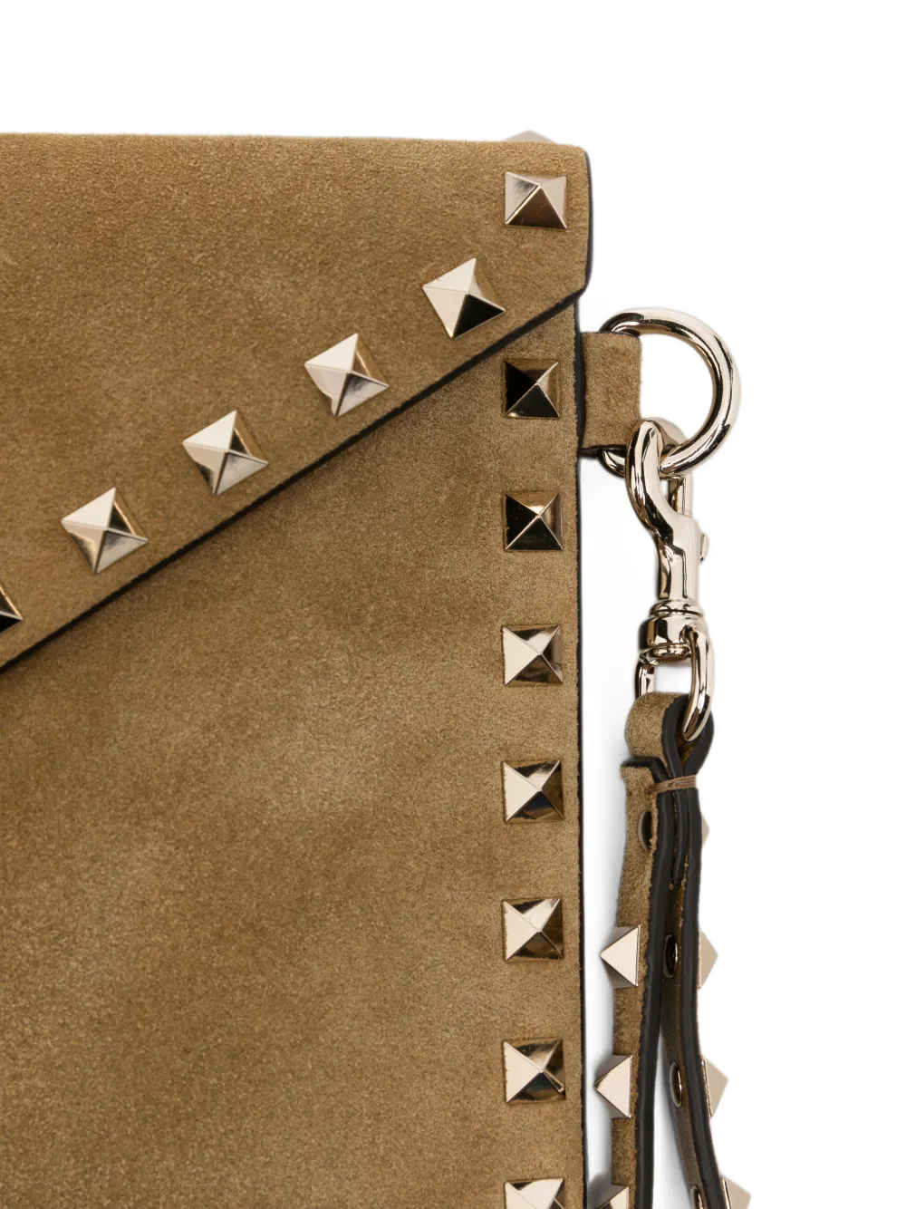 Valentino Garavani Ruckstud clutch met polsband Beige
