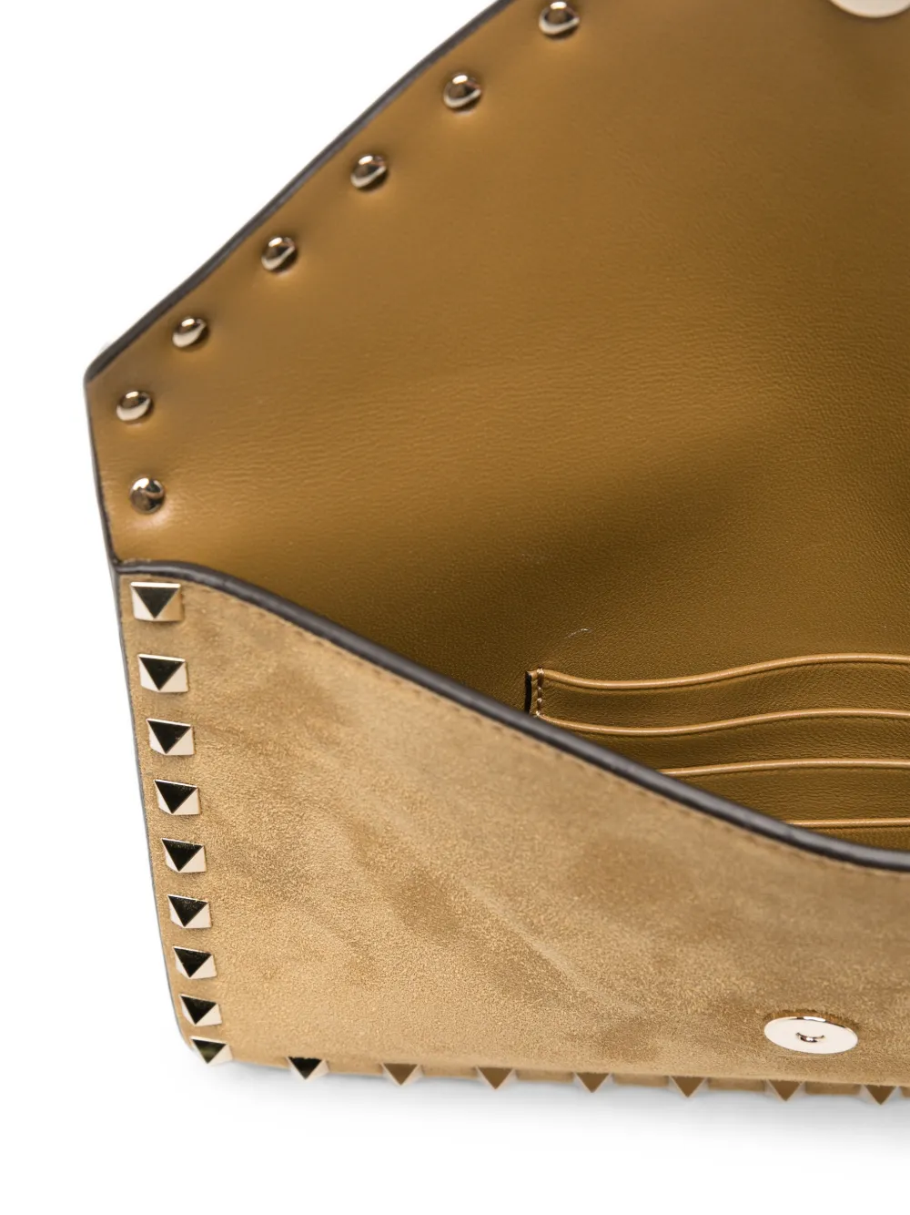 Valentino Garavani Ruckstud clutch met polsband Beige