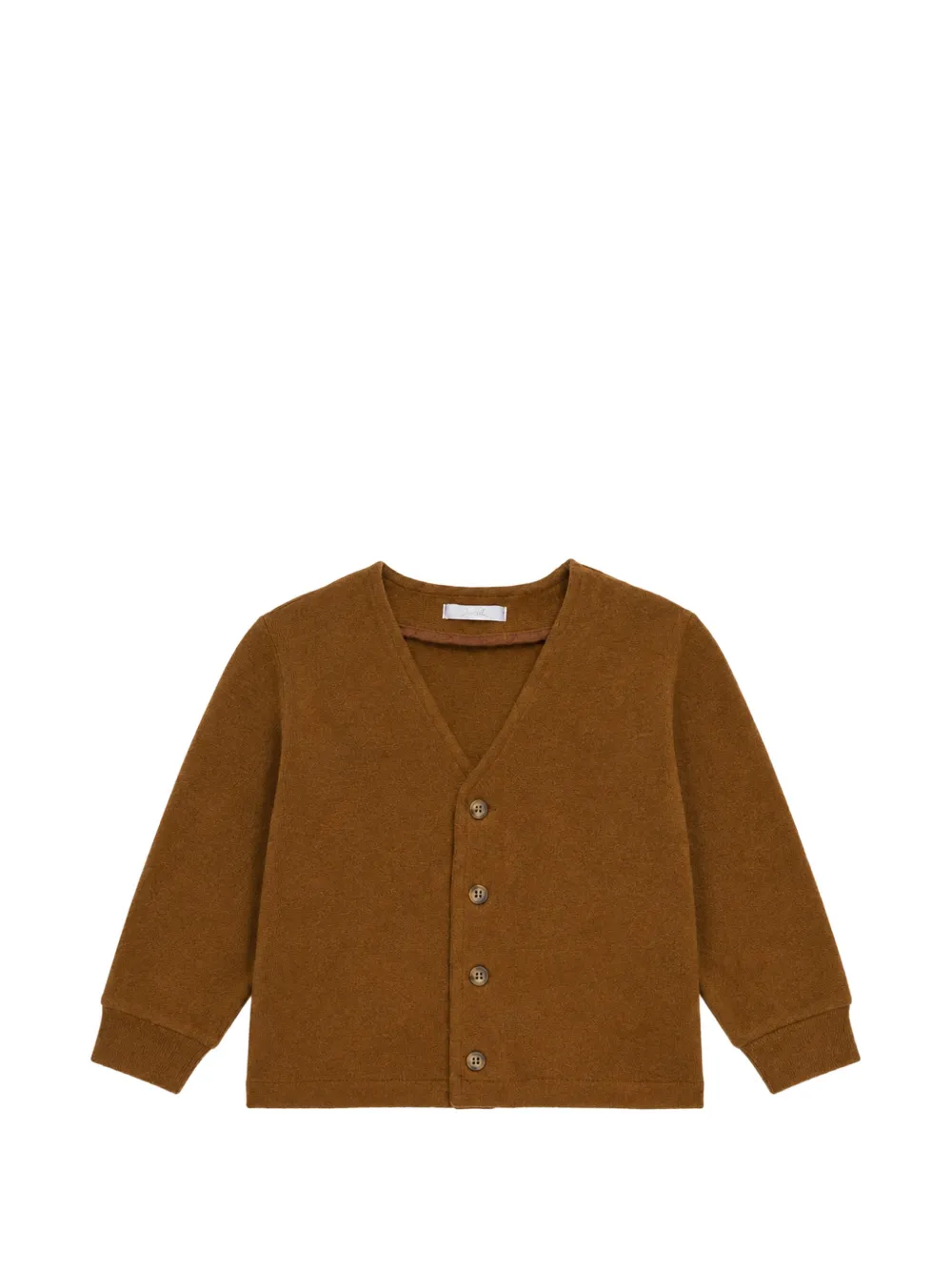 Miss Grant Kids V-neck patch-pocket cardigan - Marrone
