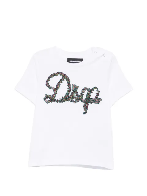 DSQUARED2 KIDS camiseta a cuadros tartán con volantes y logo