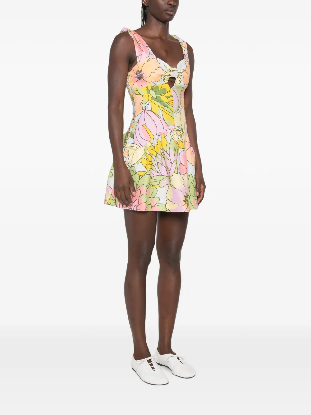 FARM Rio Mini-jurk met bloemenprint Blauw
