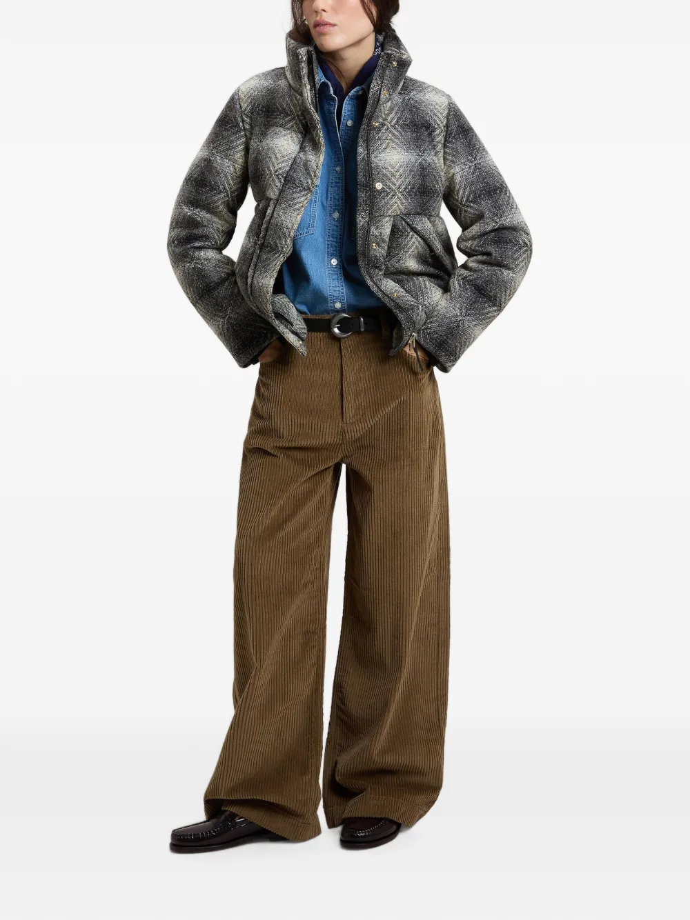 Woolrich Geruit jack van scheerwol Grijs