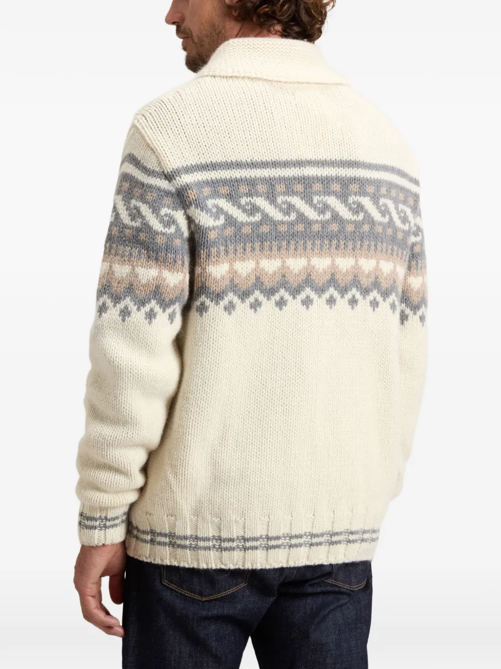 Woolrich Fair Isle vest met rits Beige