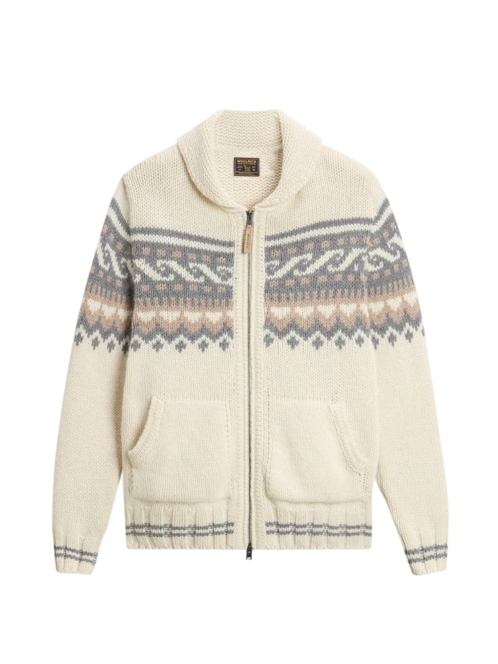 Woolrich Fair Isle zip-up cardigan