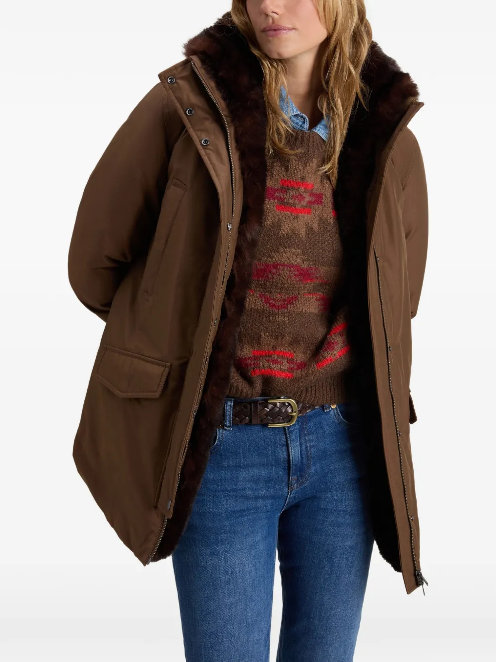 Woolrich Erie faux-fur trim parka Bruin