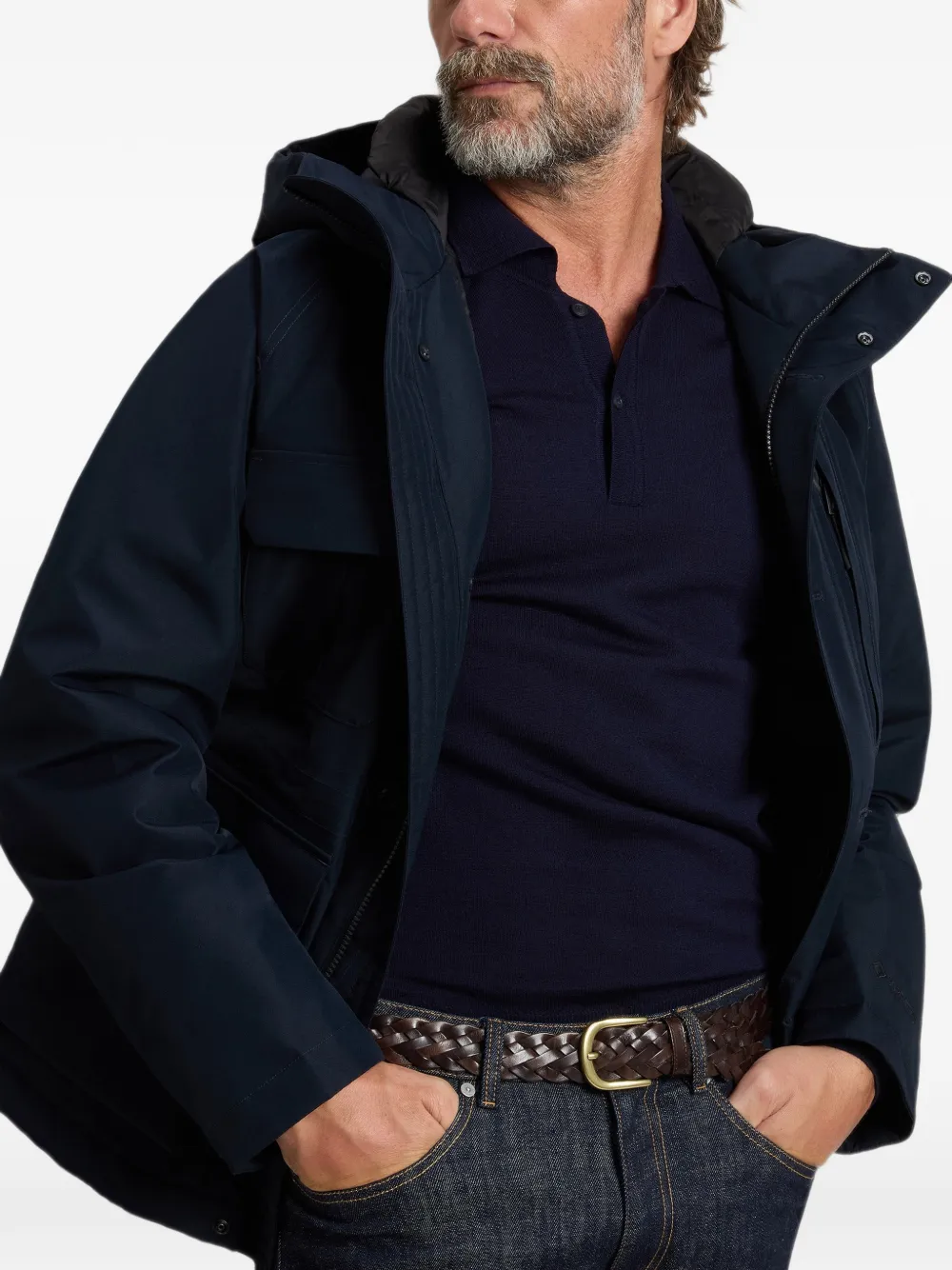 Woolrich Gore-Tex hooded mountain jacket Blauw