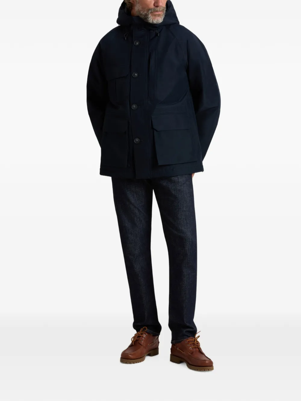 Woolrich Gore-Tex hooded mountain jacket Blauw