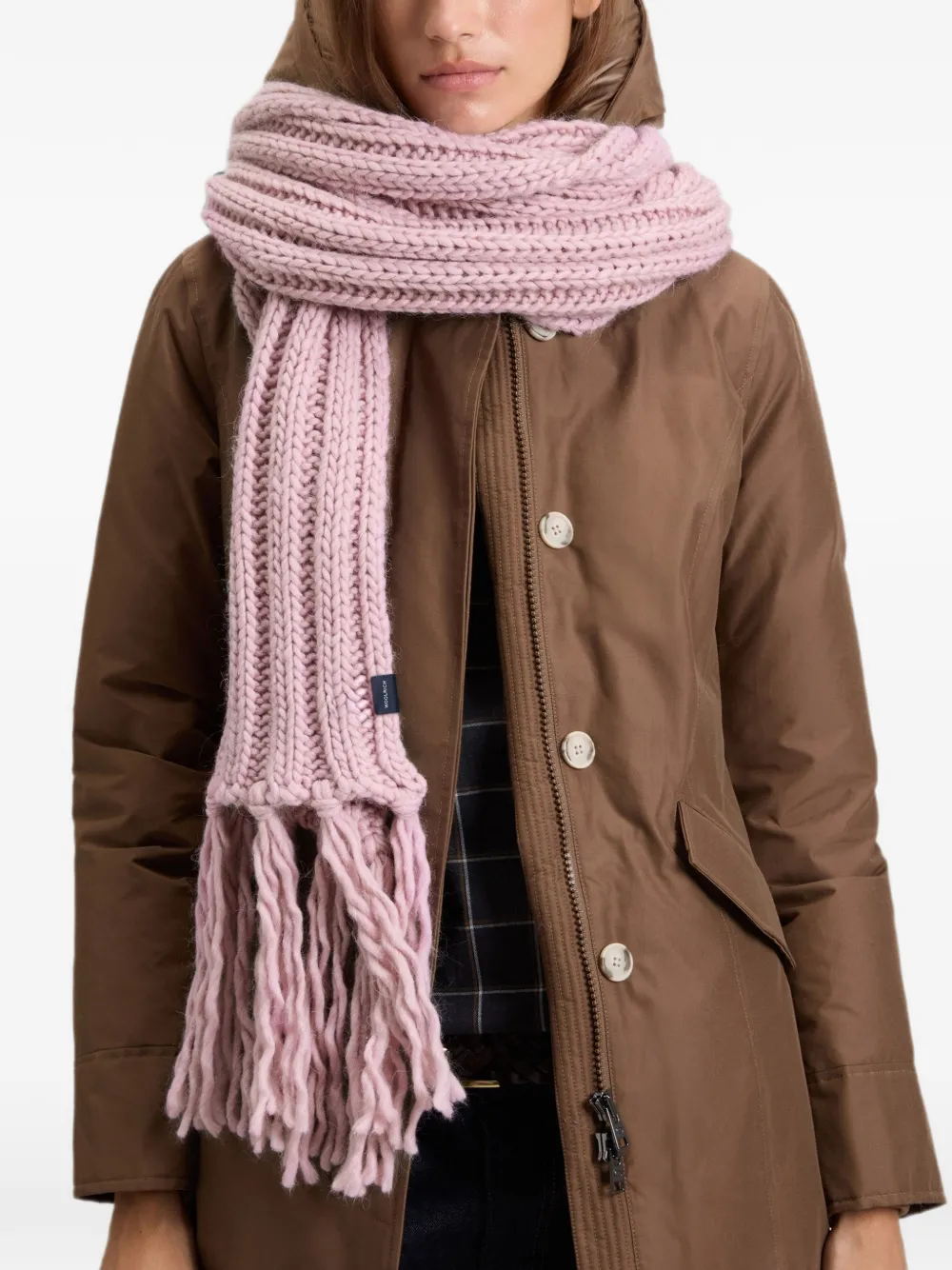 Woolrich Grofgebreide sjaal Roze