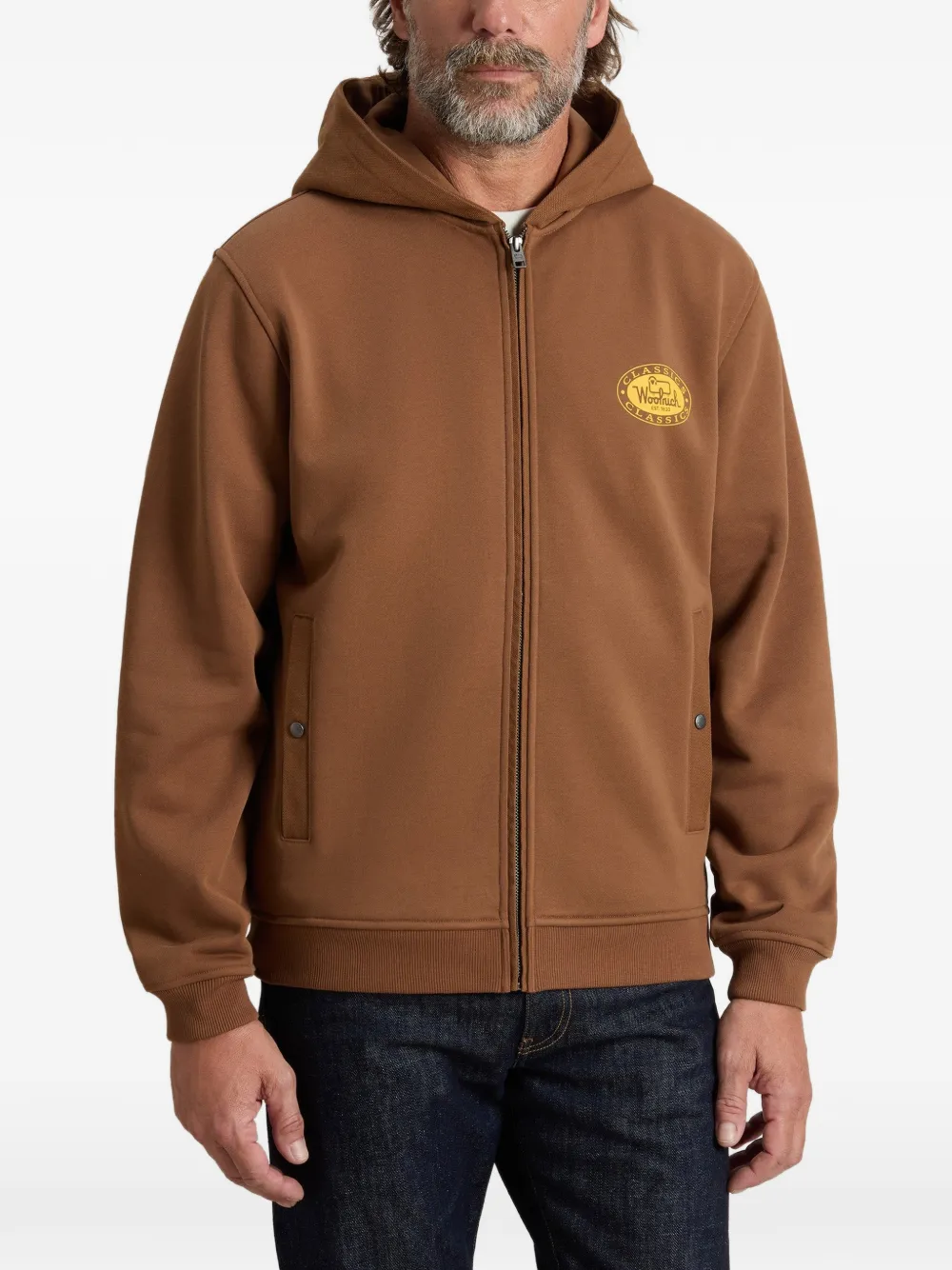 Woolrich graphic-print zip-up hoodie Bruin