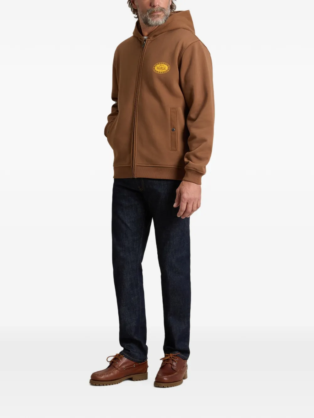 Woolrich graphic-print zip-up hoodie Bruin