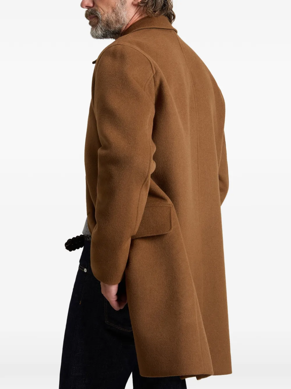 Woolrich double-breasted wool coat Bruin