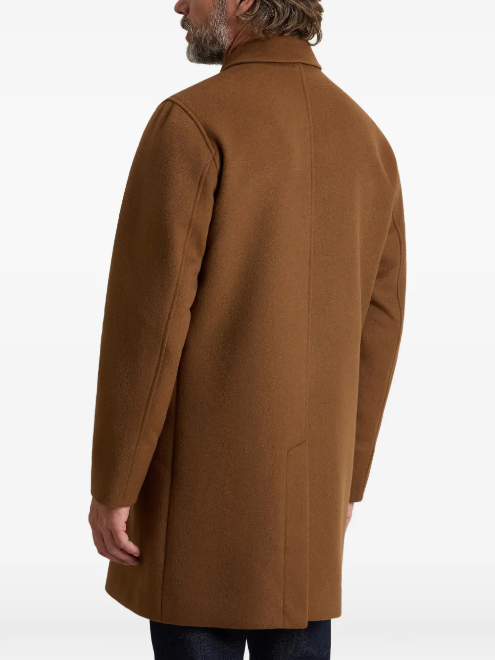 Woolrich double-breasted wool coat Bruin