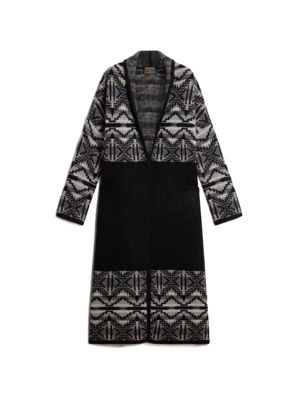Woolrich Cardigan lungo Fair Isle - Nero