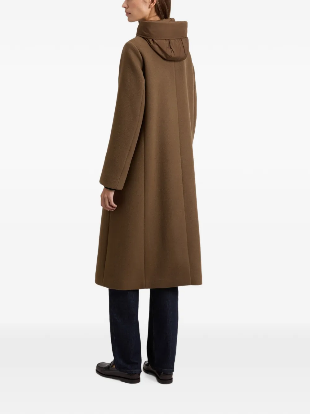 Woolrich Jas met dubbele rij knopen en capuchon Bruin