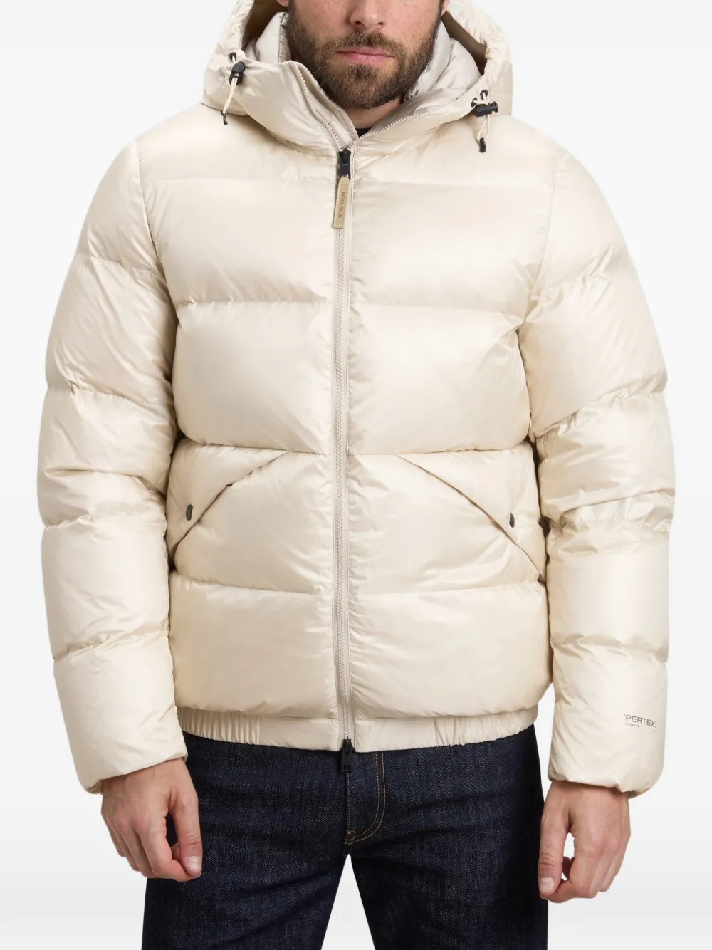 Woolrich Pertex donsjack met capuchon Wit