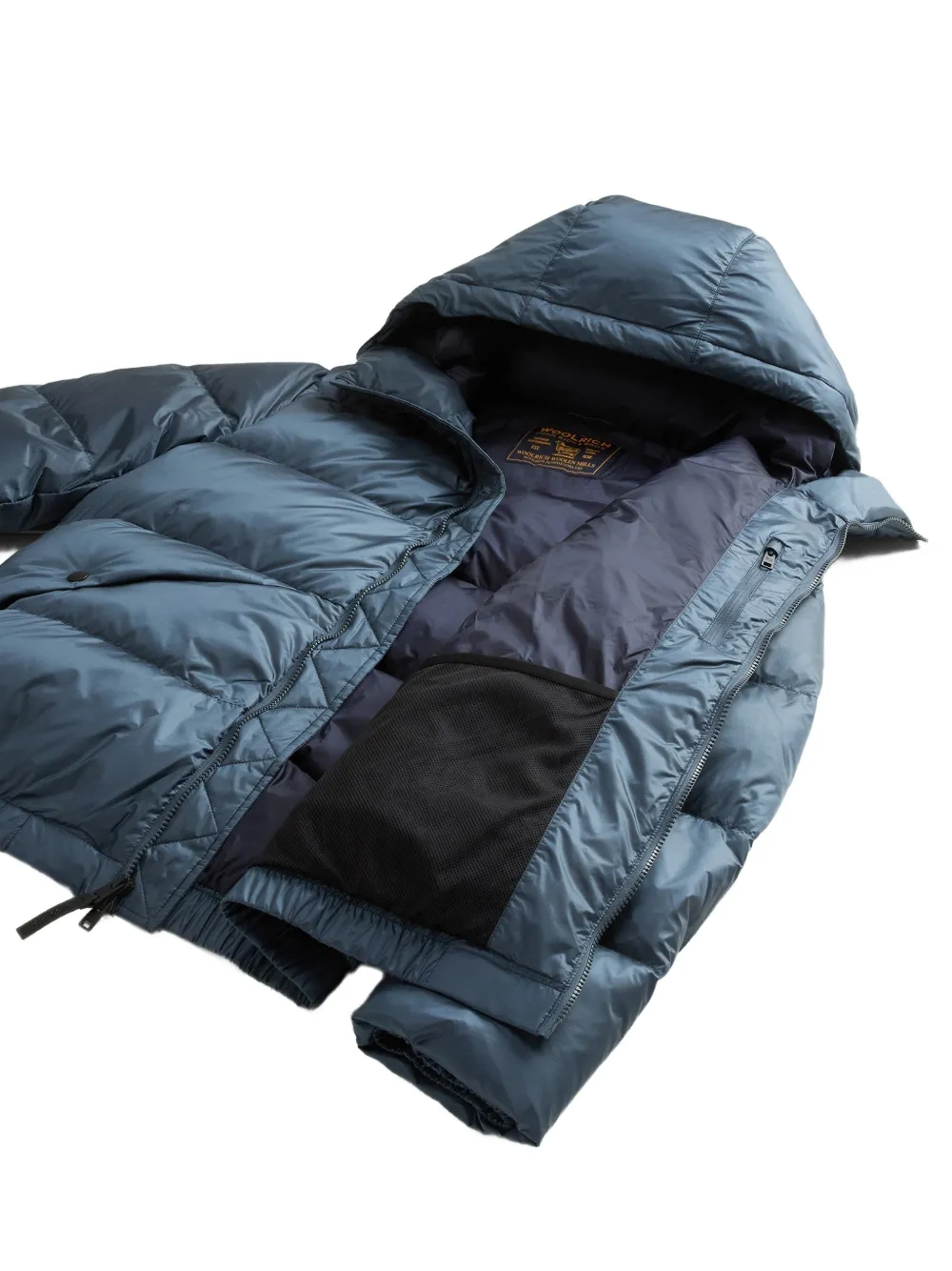 Woolrich Pertex hooded puffer jacket Blauw