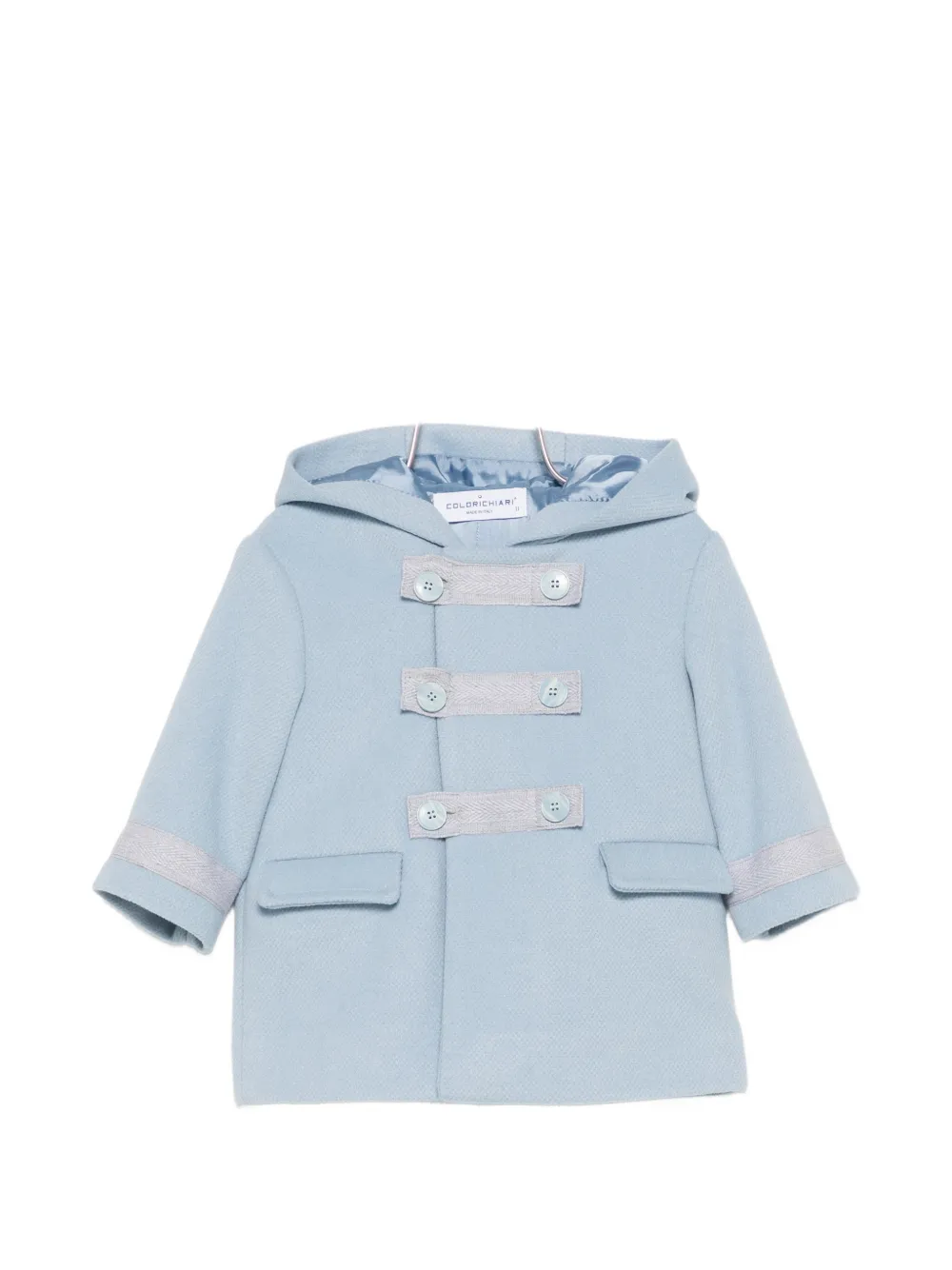 Colorichiari hooded double-breasted coat - Blau