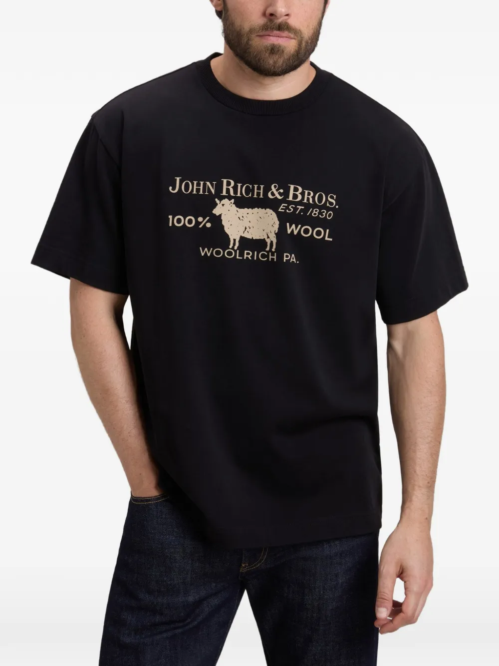 Woolrich T-shirt met print Zwart