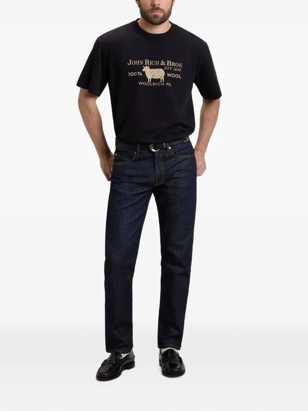 Woolrich T-shirt met print Zwart
